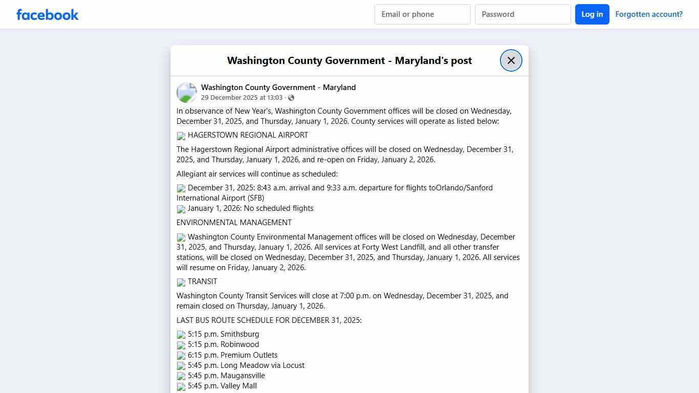 In observance of... - Washington County Government - Maryland | Facebook
